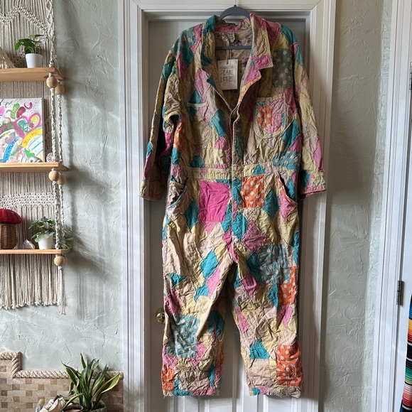 Magnolia Pearl OOAK Patchwork Coveralls - Picture 3 of 14